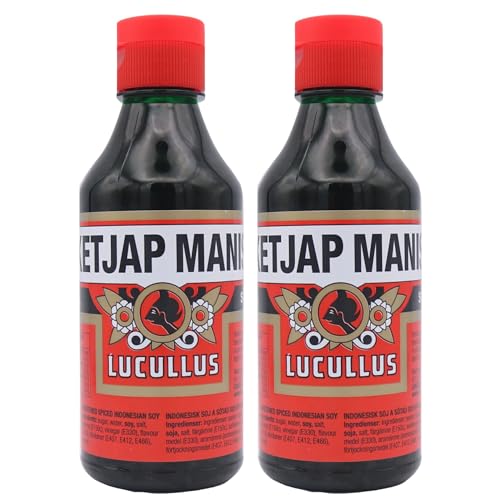 Lucullus Ketjap Manis Sauce 250ml - Indonesian Sweet Soy Sauce Spice (2-Pack) + UpLabel Creations 1ml Measuring Spoon