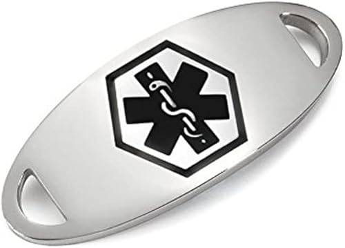 Etiqueta de identificación de alerta médica de acero inoxidable de grabado libre para pulseras de identificación médica personalizada