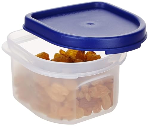 Image of Amazon Brand - Solimo Modular Plastic Storage Containers with Lid, 250ml Blue