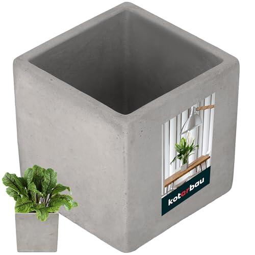 KOTARBAU® Maceta cuadrada de hormigón de 11 cm, Tiesto para plantas, Macetero de cemento para interiores, Diseño Minimalista, industrial, Macetas, Maceta de piedra, Estilo moderno, Maceta para plantas