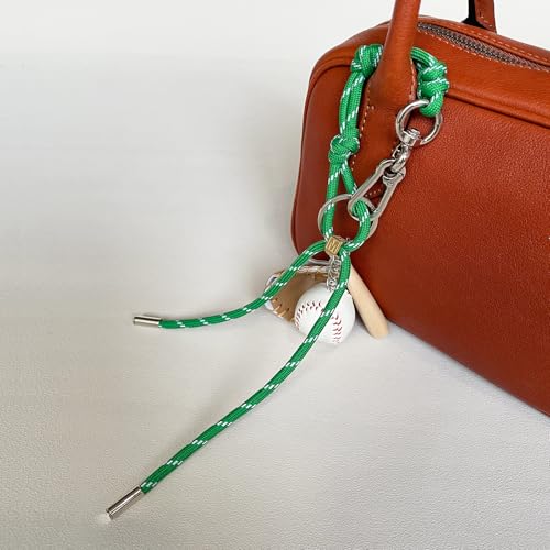 Image of Baseball & Rope Bag Charms - Adjustable Handbag & Backpack Charms, Cute Purse Accessories for Tote Bags & Gifts