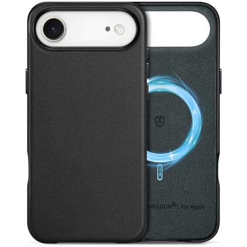 Image of SHIELDON Genuine Leather Case for iPhone Air 6.5 inch 2025, Nappa Black