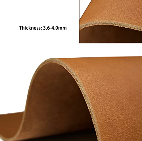 Bourbon Brown Tooling Leather Square 3.6Mm-4.0Mm (9-10Oz) Thick Full Grain Cow Hide Leather Crafts Tooling Hobby Workshop Crafting Leather Heavy Weight (6"X12", Bourbon Brown) #TOP2