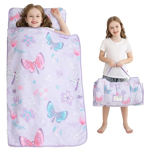 Image of Viviland Toddler Kid Nap Mat for Preschool, Slumber Bag with Pillow and Blanket, Daycare Sleeping Bag Kindergarten Sleep Mat
