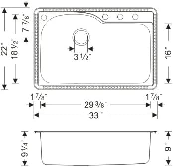 Miniatura 6 de Paquete de fregadero de cocina de acero inoxidable de montaje superior de un solo tazón compensado de calibre 18