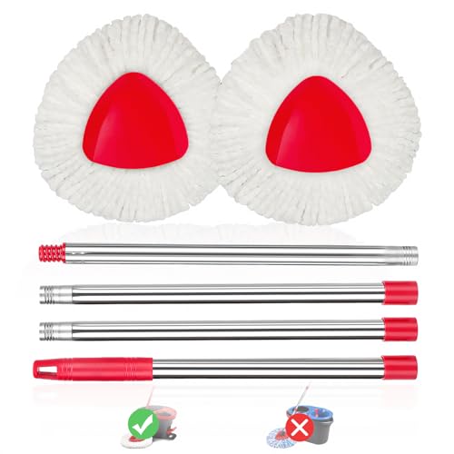 Spin Mop Replacement Heads & Handle Set
