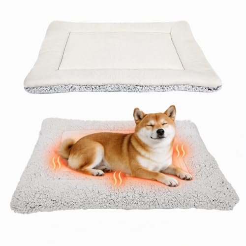 Deamoser ペットベッド 冬用 犬 猫 61×41cm 厚さ6cm あったかマット 保温 リバーシブル 両面仕様 ふわふわ ペットクッション