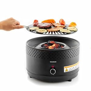 InnovaGoods® Mini Barbecue Portatile a Carbone Pieghevole, Design Innovativo, Leggero e Maneggevole, Facile da Usare e Pulire, Ideale per 2 Persone, Nero, Acciaio Inossidabile