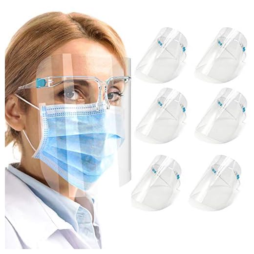OUBA [6 PACK] Anti Air Dust Reusable Glasses Style Visor Transparent Cover,Unisex Mouth Cover, Fashion Protective