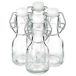 4 Glazen flesjes om te vullen met Beugelsluiting 75 ml vulbare kleine glazen flessen met zwenktuit kleine likeurflesjes