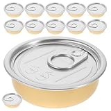 WESIEVYA 12 Latas de Aluminio para Almacenar Alimentos de 40 Ml, Cuencos Dorados Tapa Fácil de Abrir, Resistentes a Alta Temperatura, Ideales para Aperitivos y Conservación en Cocina