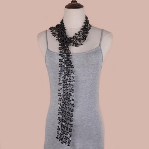 Sparkling Scarf for Women Chain Collar Full Sequins Nightclub Party Raves Costume Blingbling Choker3