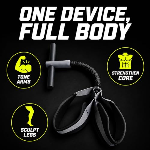 Image of ZURATO Sit Up Assistant Tension Rope with Foot Pedal Resistance Band for Home Workout, Abs Trainer Exercise Pull Rope for Yoga, Stretching, Core Training, Fitness Equipment for Men & Women (Grey)