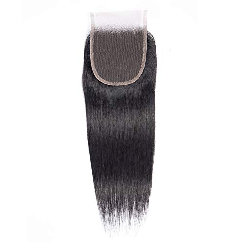 Miss Lee Brazilian straight lace closure 4"x4" Free Part Lace Closure 100% Unprocessed Human Hair Natural Color Straight human hair (8", ST)