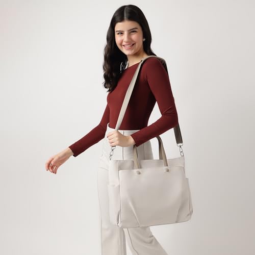 Image of Fastrack Laptop Tote for Girls | Faux-Leather Women's Handbags | Laptop Compatible upto 15 inch| Ladies Purse Handbag | Laptop Tote for Casual Carry