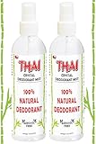 2-PACK Thai Deodorant Spray - Made in USA - Whole Body Natural Crystal Salt...