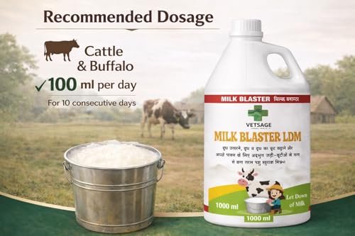 Image of Milk Blaster LDM Cattle Feed Supplement, Nutritional Mineral Mix and Additive for Dairy Livestock and Large Animals for Use in Daily Feed Rations | 1000 ml