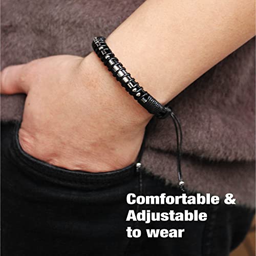 Inspirational Gifts for Men Morse Code Bracelets Mens Bracelets Graduation Gifts for Him Fathers Day Adjustable Leather Bracelet Motivational Birthday Annivesary Jewelry Stocking Stuffers for Men