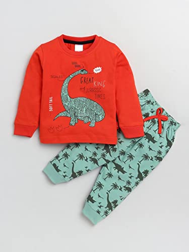Image of BABA AND BABY Long Sleeves Round Neck T-Shirt and Pant Set for Baby Boys