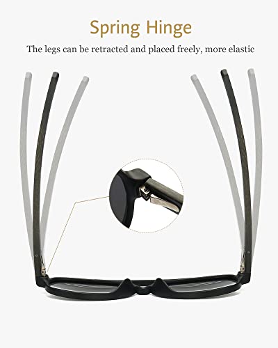 ANRRI Wood Sunglasses UV Protection Polarized Lenes Classic Aviator Wooden Frame for Men and Women4