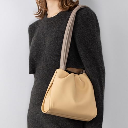 Trendige, strukturierte weiche PU-Umhängetasche, große Kapazität, Schultertasche, trendiger Knoten für Damen, Lazy Knot, weiß, One Size