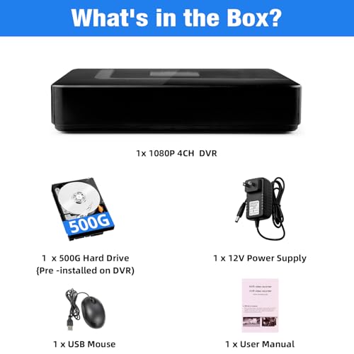 TOWODE 4CH CCTV DVR Recorder with 500G HDD, 4 Channel 1080p H.265+ Hybrid 6-in-1 Home Surveillance Wired DVR for HD-AHD/IP/CVBS/TVI/CVI Analog Security Camera,AI Human Detectio, Mobile APP & PC Remote - Image 8