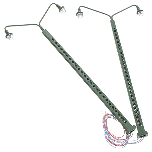 CORHAD 2pcs Model Railroad Scenery Signal Light Led Model Railway Train Lamp Post Realistic Mini House Decor for Table Layout