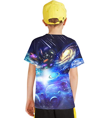 Image of Linnhoy Kids 3D Print Fashion Graphic T-Shirts for Boys Girls 6-16 Years | Unisex Colorful Short Sleeve, Crewneck, Breathable Fabric, Suitable for Daily Sport Festival Wear