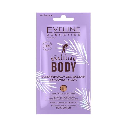 Eveline Cosmetics Brazilian Body Straffendes Selbstbräunungsgel-Balsam mit Erythrulose, DHA & Koffein - Vegane Formel