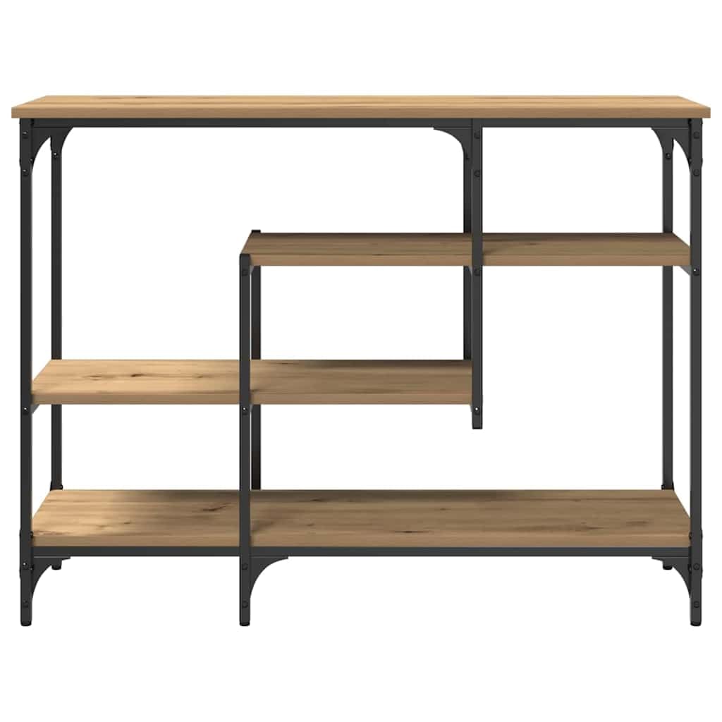 Tavolo consolle effetto rovere, 100 x 35 x 75 cm, tavolino da corridoio | Robusto tavolo da corridoio con ripiano in legno e metallo, ideale per soggiorno e ingresso.