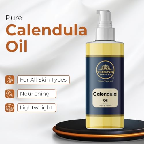 Image of Calendula Oil for Face Skin Hair & Body Hydration Pure & Natural (100ml)