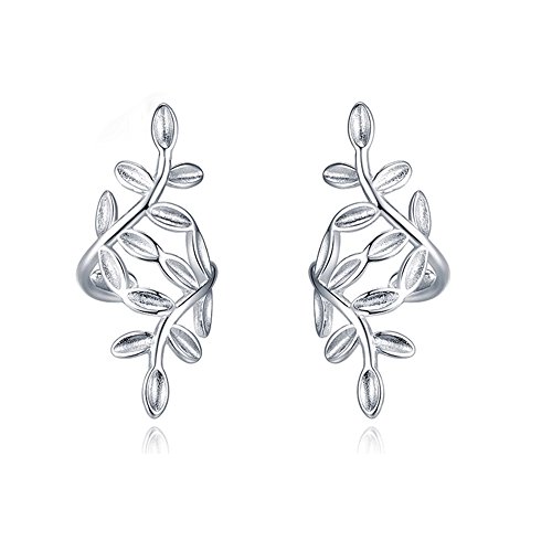 Pendientes Mujer Clip Plata de oreja Pendiente Oro Aretes de Niña Colgante Hojas Aretes cristal Pendientes Agujero sin orejas Earring Exquisito Joyas para Accesorios Joyería Mujer Regalo para Mujer