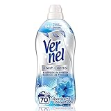 Experiencia aromática: Disfruta de una experiencia aromática que dura hasta 200 días (en ropa guardada en el armario) y le da a tu ropa la sensación de perfume como recién lavado con el Suavizante Vernel Fresh Control Explosión de Frescor.