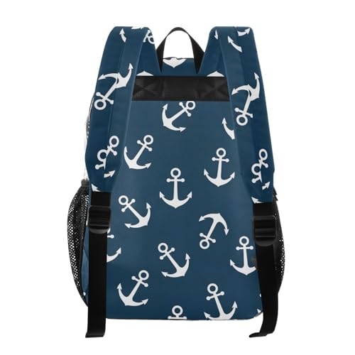Clear Backpack Women Cute Girls Backpack for Kids See through Shoulder Bag White Anchors Navy Blue3