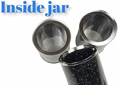 ProTech Black Crystal Diamante Tea Coffee Sugar Jars, Storage Canisters, Trimmings Crystal Filled Jars, Unique Collection, Kitchen Accessories, Sparkle Crushed Diamond Ornaments, Glass Containers