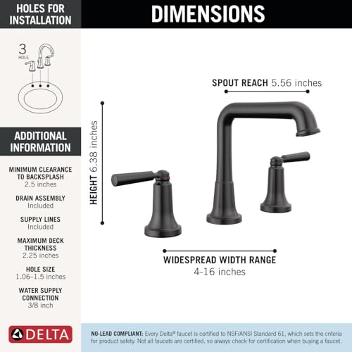 Robinet de bain Delta Saylor noir mat pour remplacer un vieux mitigeur de lavabo fuitard - 5