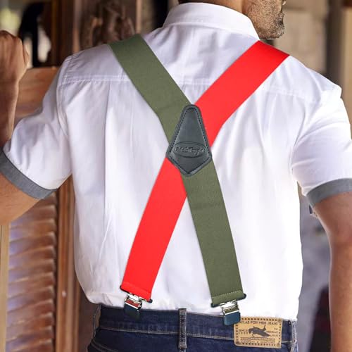 Image of MELOTOUGH Men's Suspenders w /Clip Heavy Duty suspenders for men Big and Tall Work suspenders for Jeans