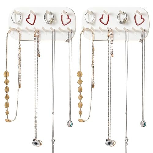 ARJDXDP 2 Piezas Soporte Collares Colgador Pared Organizador, organizador de joyas para Joyas, Collares, Anillos, Brazaletes y Pendientes