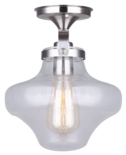 Canarm Ltd Ifm634A09Bn Kipp 1 Light Flush Mount Brushed Nickel With Clear Glass #TOP1