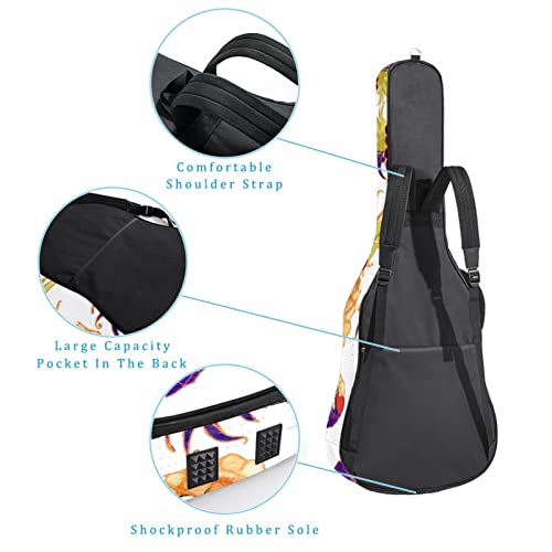 Étui rembourré pour guitare acoustique classique Motif dragons, Multicolore 08, 42.9×16.9×4.7 in, Organiseur de sac - Les Beatles, Paul McCartney, John Lennon, RIngo Starr, George Harrison Étui rembourré pour guitare acoustique classique Motif dragons, Multicolore 08, 42.9x16.9x4.7 in, Organiseur de sac – Image 4