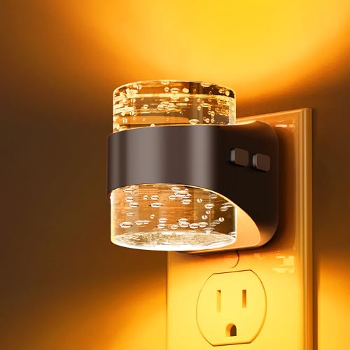 Image of L LOHAS LED Night Light, Bubble Night Lights Plug into Wall, Acrylic Night Lights with Dusk-to-Dawn Sensor,Dimmable Amber Pulg in Nightlights for Rooms Bathroom Hallway