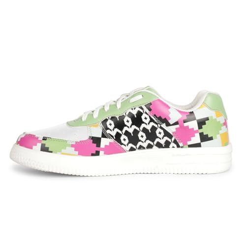 Image of Liberty Leap7x MJH-M02 Himalayan Handloom Printed Sneakers For Men With PVC Upper | EVA Sole Casual Shoes With Lacing | Comfortable Footbed | Memory Foam Insole | Lightweight, Stylish & Modern (White)