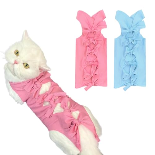 QIBZI Textiles pour chats,2 pièces de vêtements de stérilisation pour chat de compagnie, pantalons menstruels respirants, vêtements anti-léchage après chirurgie