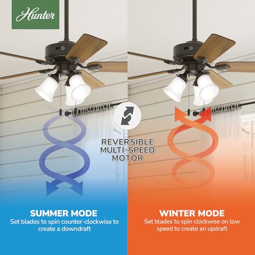Image of Hunter Swanson, Indoor, Ceiling Fan, with LED Lights, 44 inch, New Bronze
