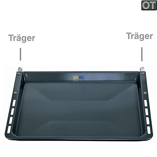 Backblech Kuchenblech Pizzablech 459x375/392x29mm emailliert mit Träger ActiveClean-fähig und pyrolysefest Backofen Herd Original Bosch Siemens Balay