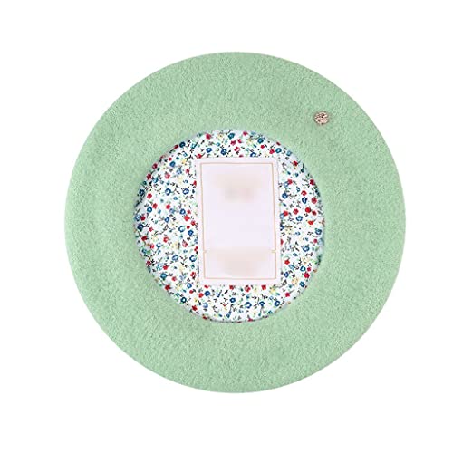 Ganfanren Winter Hat Wool Bud Hat Japanese Floral Beret Female Korean Rivet Lined Warm Painter Hat #TOP4