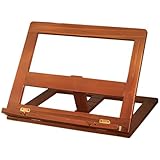 Tressify Portable Reading Book Stand, 11.7 X 9.3 in Wooden Holder, Adjustable and Foldable Design, for Students
