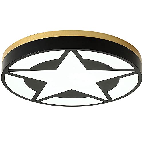 Plafonnier LED pentagramme en métal peint noir au design scandinave épuré