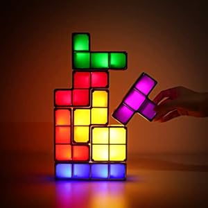 Lampe, Justup LED Stapelbares Nachtlicht 7 Farben Induktionsverriegelung Schreibtischlampe 3D Diy Magic Blocks Puzzles…