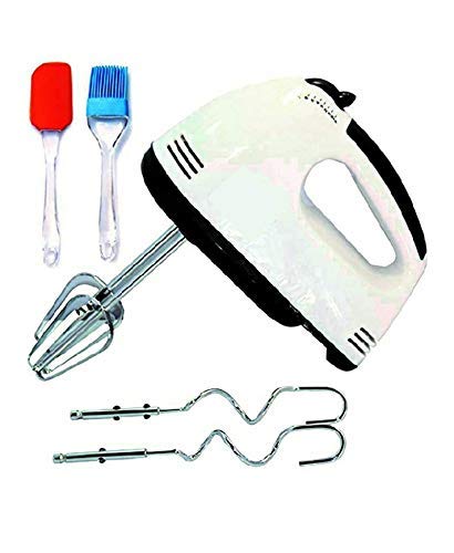 KENASHA Egg Beater 300W High Speed Hand Mixer with 7 Speed with Free Spatula & Oil Brush Set - (Colour - White)